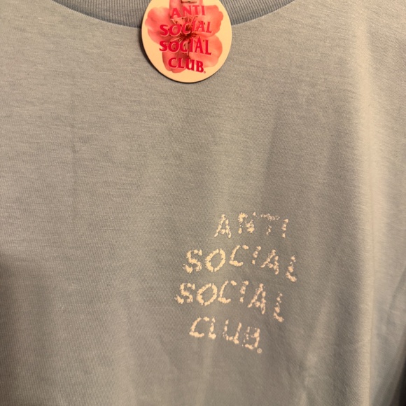 Anti Social Social Club Partly Cloudy Tee 'Blue' Large NWT - Picture 5 of 6